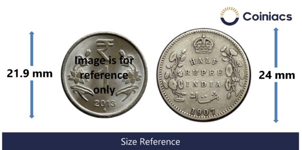 Scarce Half Rupee Edward VII King And Emperor (1905-1910) Silver Coin, British India Uniform Coinage, Collectible. - Image 4