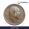 One Quarter Anna Edward VII King & Emperor Calcutta Mint (1903-1910) Bronze Coin, British India Uniform Coinage, Collectible. - Image 2