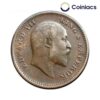 One Quarter Anna Edward VII King & Emperor Calcutta Mint (1903-1910) Bronze Coin, British India Uniform Coinage, Collectible.