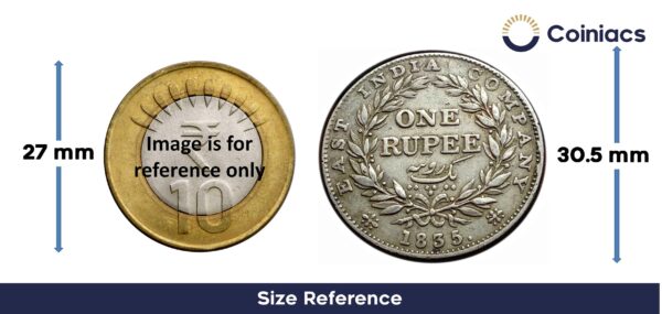 Rare One Rupee William IIII King 1835 Silver Coin, British India Uniform Coinage, Collectible. - Image 4