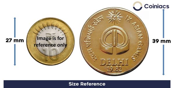 10 Rupees IX Asian Games 1982 Bombay mint Copper- Nickel Commemorative Coin, Republic India Decimal Series, Gem UNC - Image 4