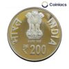 200 Rupees 200th Birth Anniversary of Tatya Tope 2015 Kolkatta Mint Silver Commemorative Coin, Republic India Decimal Series, Gem UNC