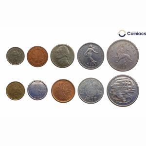 10 Different Countries Coins Set of Foreign Nuismatics Coins (, (Malaysia, Canada, Singapore, USA, Germany, France, UK, Belgium, Australia, Saudi Arabia) - COINIACS