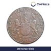 20 Cash East India Company 1808 CE Soho mint Copper coin, Madras Presidency, Collectible - Image 2