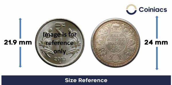 Half Rupee George V King Emperor 1912-36 Silver Coin, British India Uniform Coinage, Old Historic Coin. XF Grade - COINIACS - Image 4