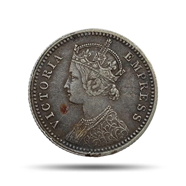 1/4 Rupee Victoria Empress 1877-1901 CE Silver coin, British India Uniform Coinage, XF