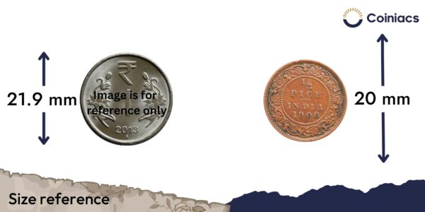 1/2 Pice Edward VII 1906 CE Copper coin, British India Uniform Coinage, Collectible - Image 4