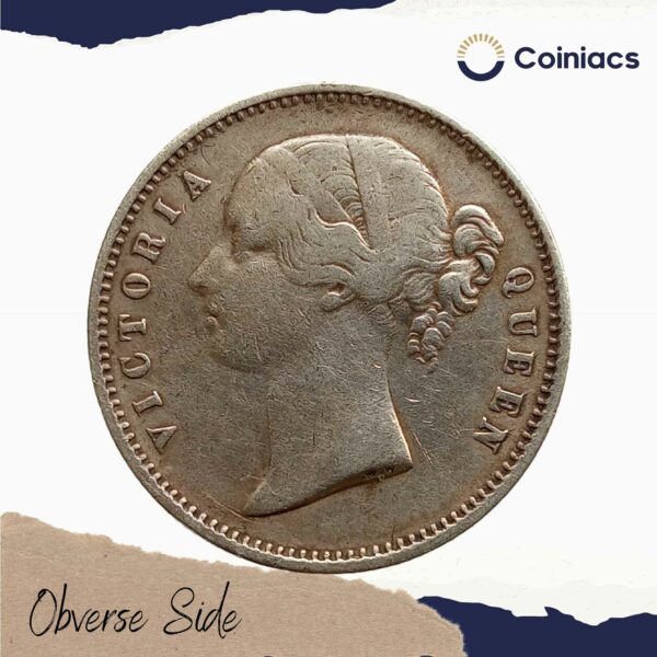 Half Rupee Victoria Queen Divided Legend 1840 CE Silver coin, British India Uniform Coinage, Collectible - Image 2