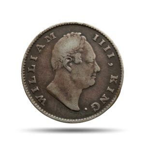Rare Half Rupee William IIII King 1835 CE Silver coin, British India Uniform Coinage, Collectible