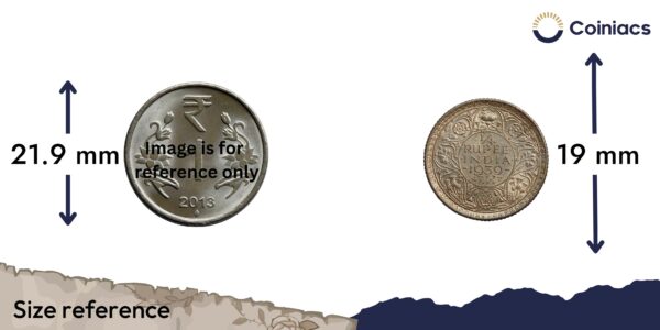 1/4 Rupee George VI 1939 CE Silver Coin, British India Uniform Coinage, UNC - Image 4
