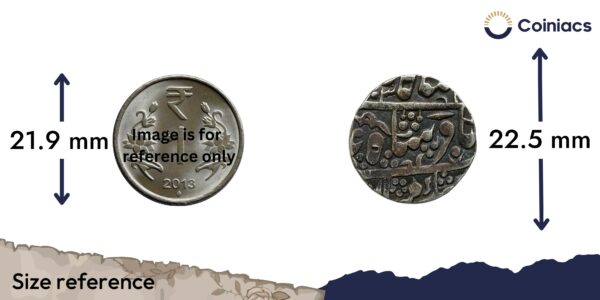 One Rupee Shah Allam II RY-31 1203 AH 1789 CE Silver Coin, Princely State of Jodhpur - Feudatory Kuchaman, Collectible - Image 4