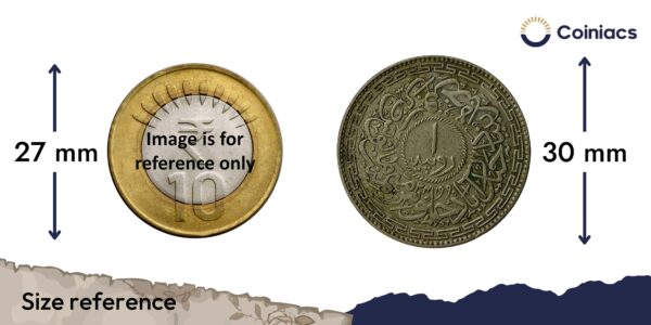 One Rupee Mir Usman Ali Khan (1360-1365 AH 1941-1946 CE) Silver old coin (Note :Usman Ali Type 3), Princely State of Hyderabad, Collectible - Image 4