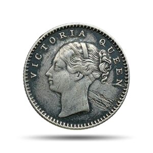 1/4 Rupee Victoria Queen Continuous Legend 1840 CE Silver Coin, British India Uniform Coinage, Collectible