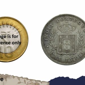 Uma Rupia (1 Rupia) Luiz I 1882 CE Silver coin, Portuguese India (India Portugueza), Collectible - Image 4