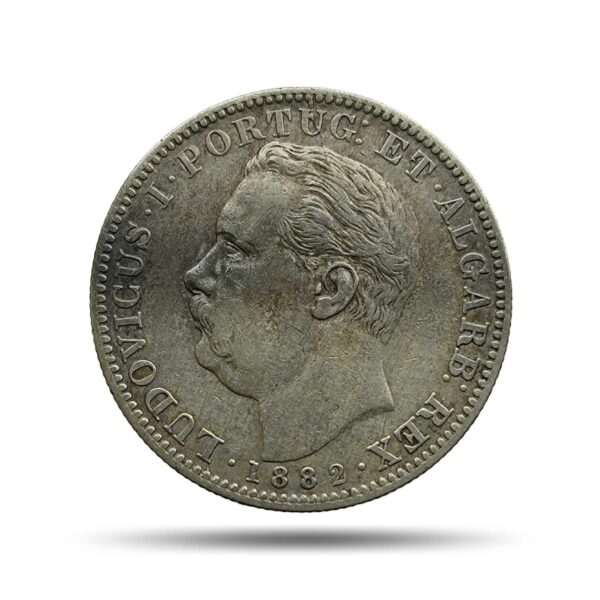 Uma Rupia (1 Rupia) Luiz I 1882 CE Silver coin, Portuguese India (India Portugueza), Collectible