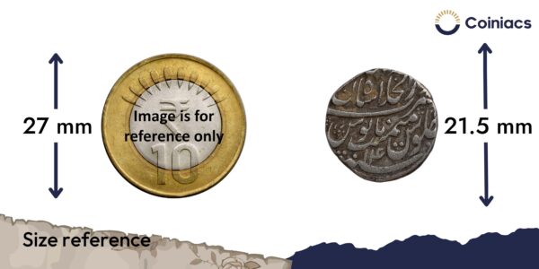 One Rupee Muhammad Shah RY 14 114X AH (Most Probably 1144 AH) Shahjahanabad mint Silver coin, Mughal Empire, Collectible - Image 4