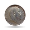 One Rupee Edward VI King & Emperor 1907 CE Silver Old Coin, British India Uniform Coinage, Collectible