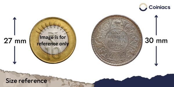 One Rupee George V King Emperor 1916 CE Silver Old Coin, British India Uniform Coinage, Collectible - Image 4