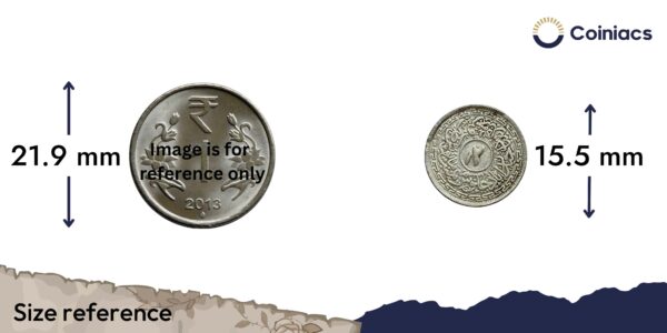 Two Annas Mir Usman Ali Khan 1362 AH (1943 CE) Silver Coin, Princely State of Hyderabad, Collectable - Image 4