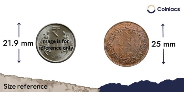 Quarter Anna George VI King Emperor 1939 Bronze Coin, British India Uniform Coinage, UNC - Image 4