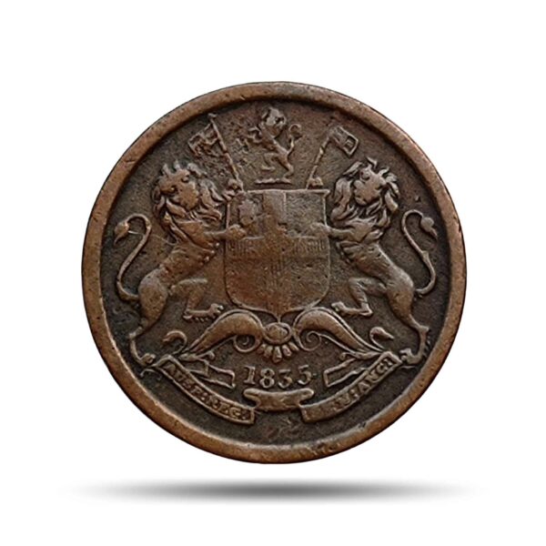 1/12 Anna East India Company 1835 Copper Coin, British India Uniform Coinage, Collectible