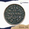 1/12 Anna East India Company Key Date 1848 Copper Coin, British India Uniform Coinage, Collectable - Image 3