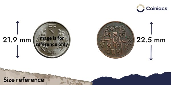 Ek Pai Sikka (Pice) Shah Alam II (1831 CE) RY 37 Copper Old Coin, Bengal Presidency, XF - Image 4