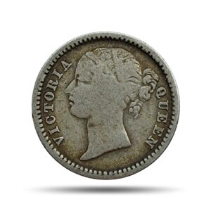 1/4 Rupee Victoria Queen Divided Legend 1840 CE (Sheriff ) 10 Berries (6L +4R ) Silver coin, British India Uniform Coinage, Collectible