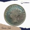 1/4 Rupee Victoria Queen Continuous Legend 1840 CE 34 Berries Silver Coin, British India Uniform Coinage, Very Fine - Image 2