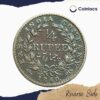 1/4 Rupee Victoria Queen Continuous Legend 1840 CE 34 Berries Silver Coin, British India Uniform Coinage, Very Fine - Image 3