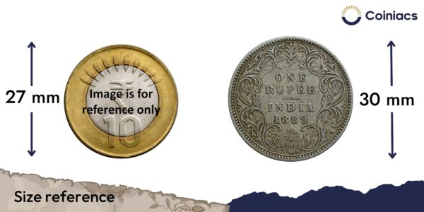 One Rupee Victoria Empress 1889 'B' Incuse Bombay Mint Silver Coin, British India Uniform Coinage, Collectable - Image 4