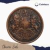 Scarce Half Anna East India Company (Key Date) 1845 CE Copper Coin, British India Uniform Coinage, Collectible - Image 2