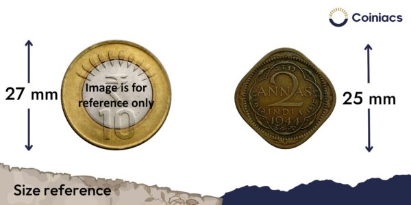Rare 2 Annas George VI King Emperor 1944 (Key Mint) Lahore Mint Nickel-Brass Coin, British India Uniform Coinage, Collectible - Image 4