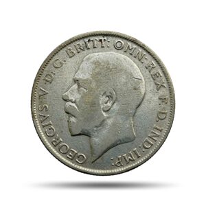 1 Florin George V (2nd Issue) 1924 CE Silver Coin, United Kingdom, Collectible.