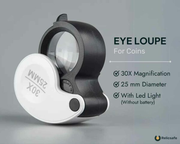 30X Magnification Eye Loupe for Coins & Numismatists With LED (Battery not included) - Image 2