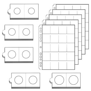 Coin Collection Storage Kit, 125 Coin Holders in 5 Sizes, 5 Coin Sheet Coin Pocket Pages, Archival Safe, Acid Free. Relic Safe by Coiniacs