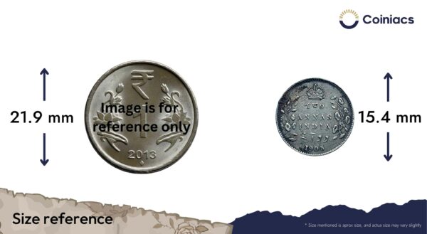 Two Annas Edward VII King And Emperor 1905 Silver Coin, British India Uniform Coinage, Collectible - Image 4