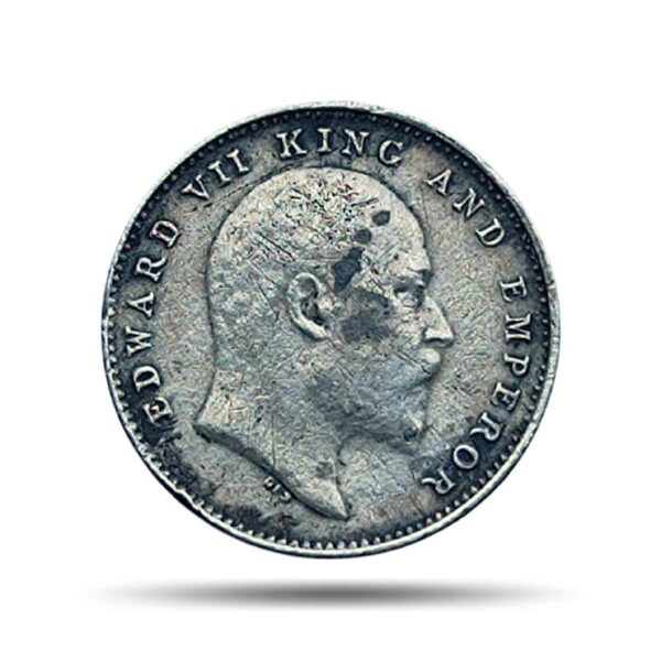Two Annas Edward VII King And Emperor 1905 Silver Coin, British India Uniform Coinage, Collectible