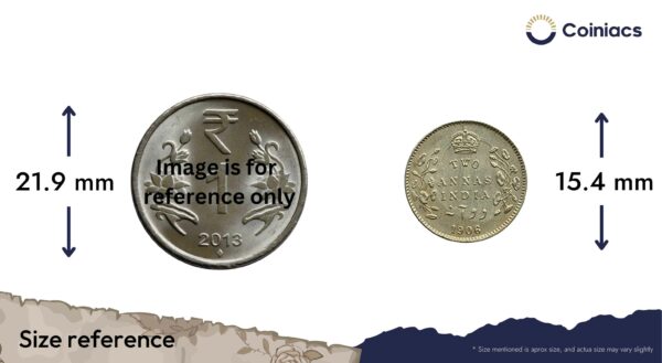 Two Annas Edward VII King And Emperor 1906 Silver Coin, British India Uniform Coinage, XF - Image 4