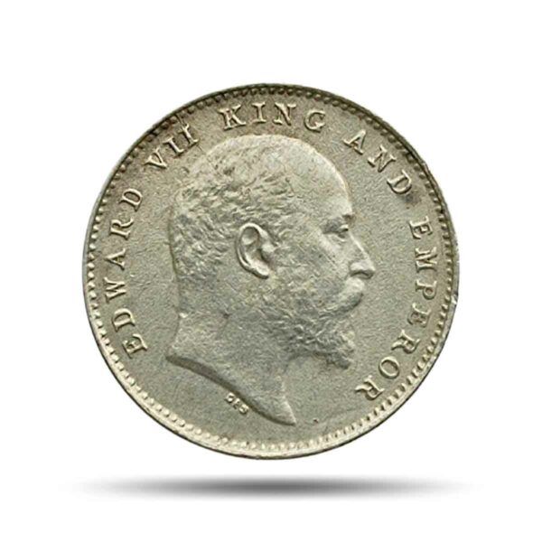 Two Annas Edward VII King And Emperor 1906 Silver Coin, British India Uniform Coinage, XF