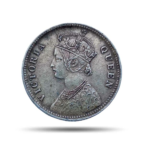 1/4 Rupee Victoria Queen 1862 Silver Coin, British India Uniform Coinage, Collectible.