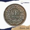 1/2 Franc Helvetia standing 1950 Switzerland Mint Silver Old Coin, Switzerland, Collectible. - Image 3