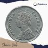Two Annas Victoria Empress 1890 'B' Incuse Bombay Mint Silver Coin, British India Uniform Coinage, Collectible. - Image 2