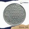 Two Annas Victoria Empress 1890 'B' Incuse Bombay Mint Silver Coin, British India Uniform Coinage, Collectible. - Image 3