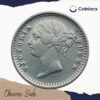 Two Annas Victoria Queen Divided Legend 1841 CE (With Sherif) 9 Berries (5L + 4R) Silver Coin, British India Uniform Coinage, Collectible - Image 2