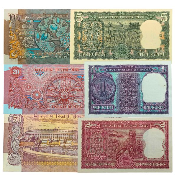 NOTAPHILY Rare Vintage Set of 1,2,5,10,20,50 Rupees (6 Pieces SET) in UNC Condition