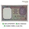 NOTAPHILY Scarce 1 Rupee L. K. Jha 1963 'A' Inset, Republic India Numismatics Note, (A13) UNC. - Image 4