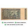 NOTAPHILY Rare 100 Rupees Gandhi Issue Governor L. K. Jha Plain Inset, AA-13 Prefix, Republic India Bank Note, (G10) Collectible. - Image 4
