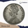 Scarce One Rupee Victoria Empress 1882 Bombay Mint (Dot) Silver Coin, British India Uniform Coinage, Collectible. - Image 2