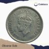 Scarce Mature Head Half Rupee George VI King Emperor 1939 Calcutta Mint (Head Type II) Silver Coin, British India Uniform Coinage, Collectible. - Image 2